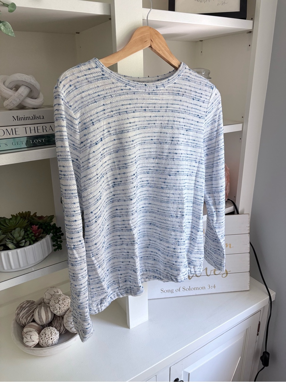 Loft Blue Boucle Textured Sweater